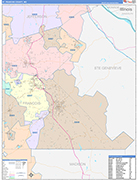 St. Francois County Wall Map Color Cast Style